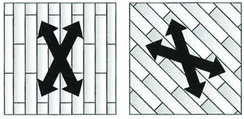 The 1st cut should be at a minimum 7-15 degree angle to the length of the boards.