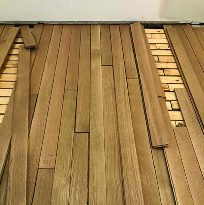 Tar And Screed Wood Floor Installation, Hardwood Floor Covered In Tar