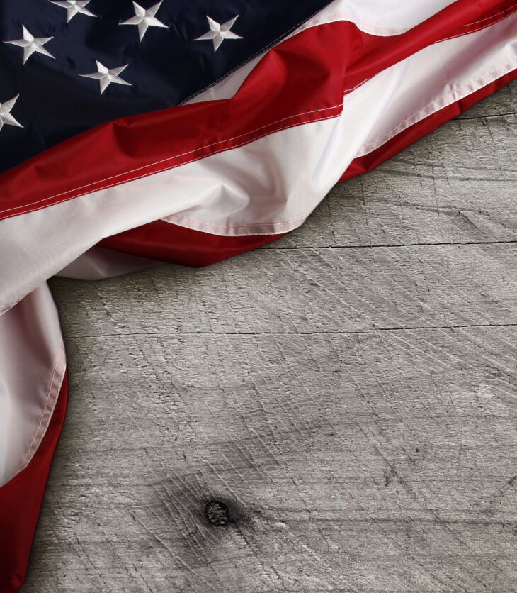 American Flag on Wood