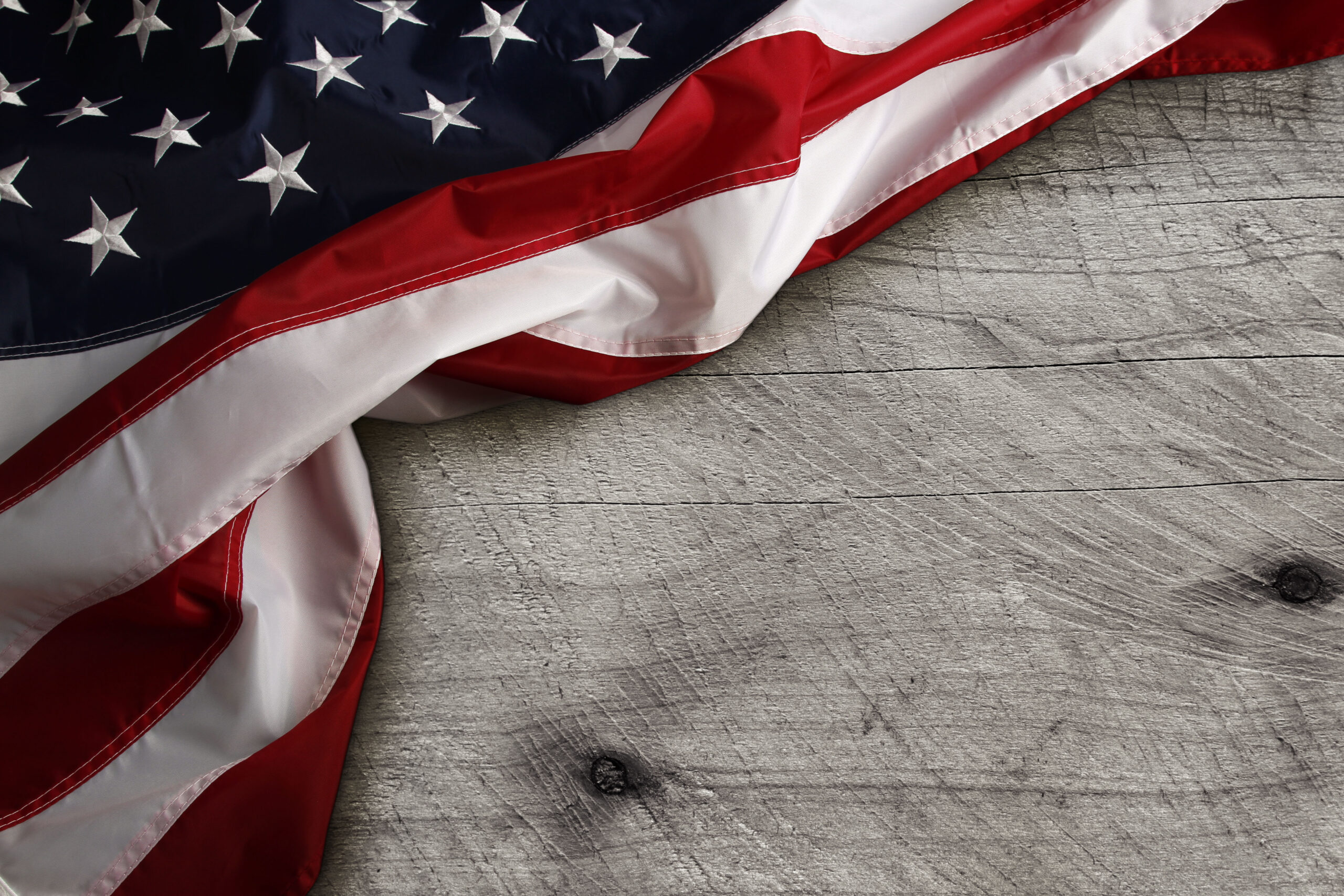 American Flag on Wood