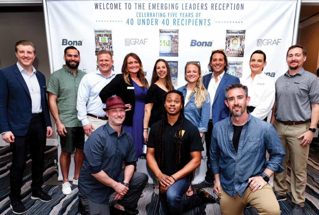 Members of the Emerging Leaders Council gather at the 2022 NWFA Wood Flooring Expo.