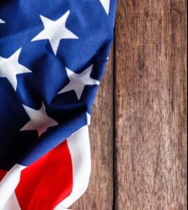 American Flag on Wood