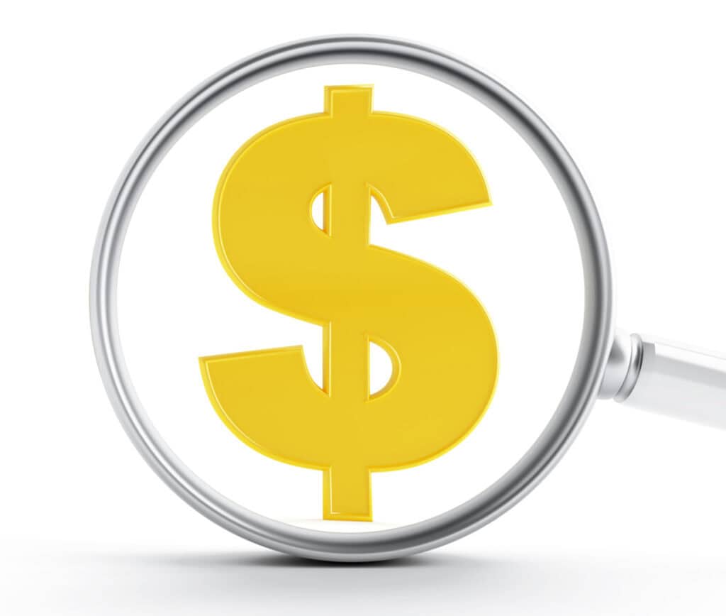 Dollar Under Magnifier