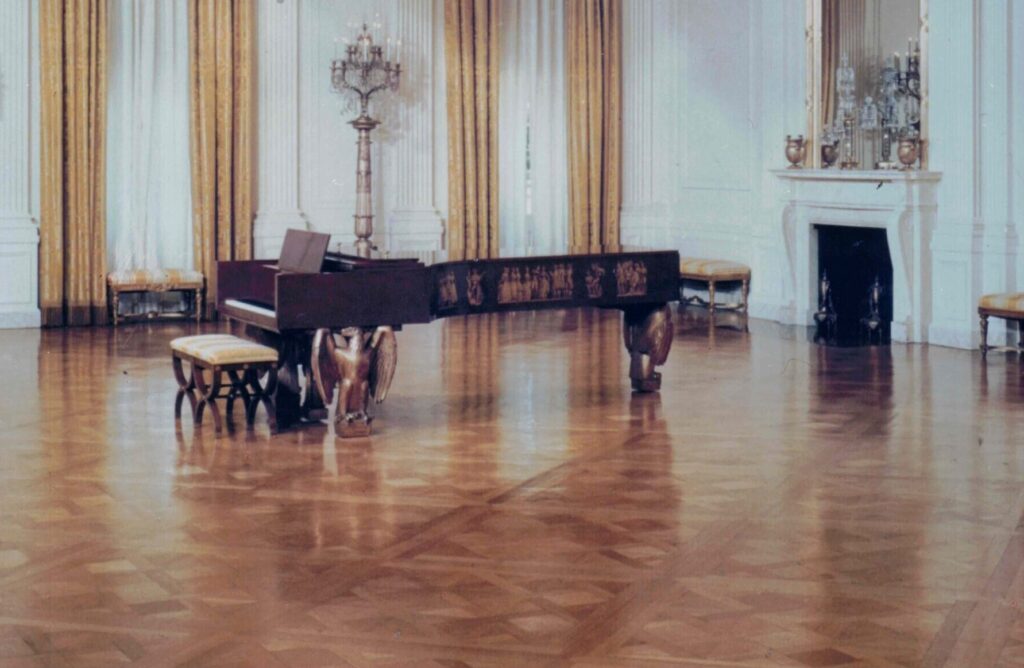 3,200+ square feet of 3/4" quartered white oak Fontainebleau wood flooring in the East Room of the White House in 1978